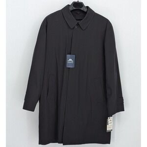 NEW Stafford Large Long $199 Black All Weather Zip Out Liner Water Repellent